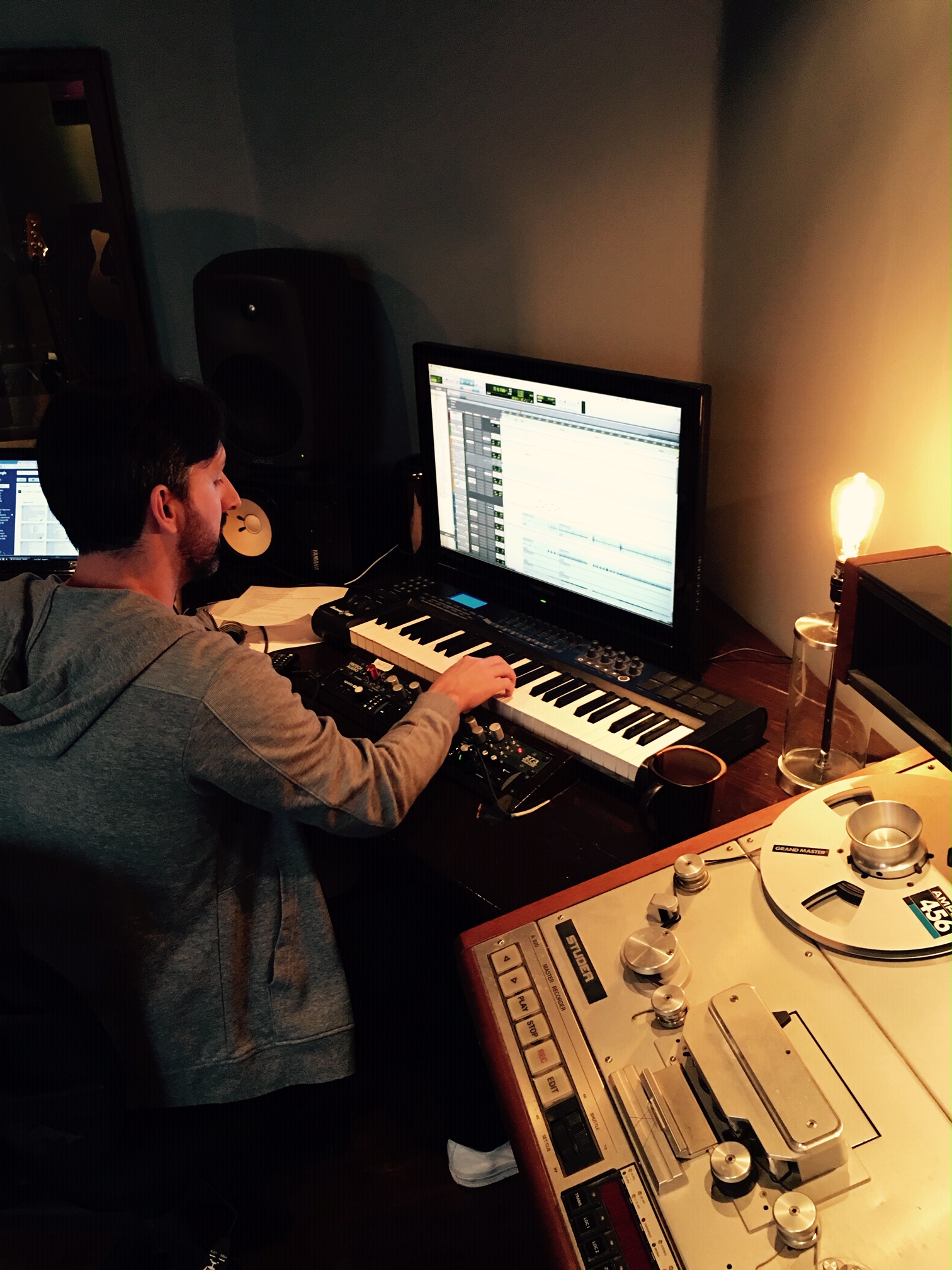 custom music composition andrew timothy in the studio